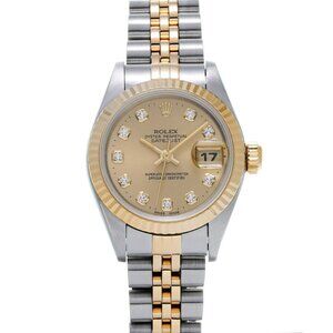 ROLEX Datejust 10P Diamond 69173G U series (manufactured around 1997) Champa...